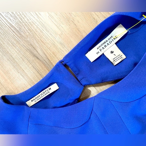 Maison Scotch & Soda “Another Day in Paradise” Blue Peplum Dress. Size 1(S) - Picture 6 of 10